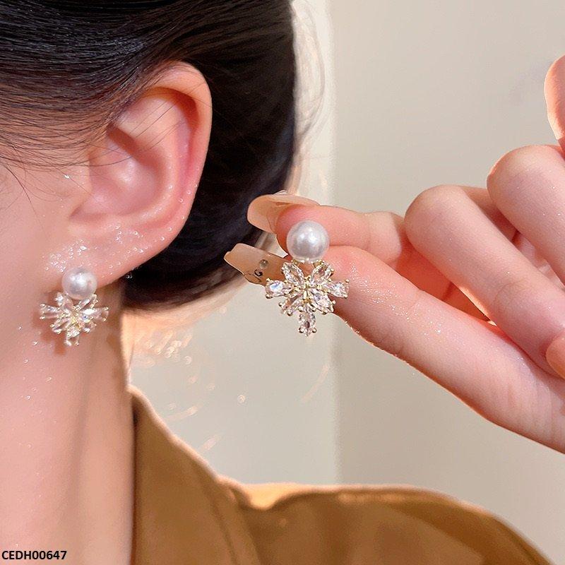 CEDH00647 HJF Marquise Flower Drop Earrings - CEDH