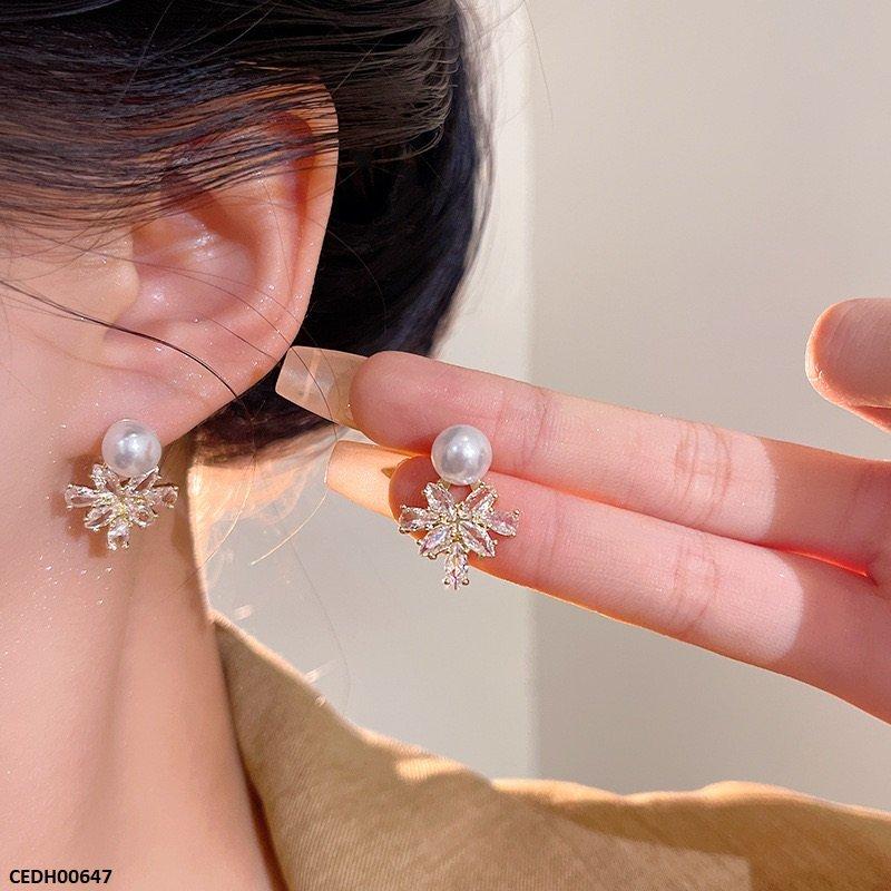 CEDH00647 HJF Marquise Flower Drop Earrings - CEDH
