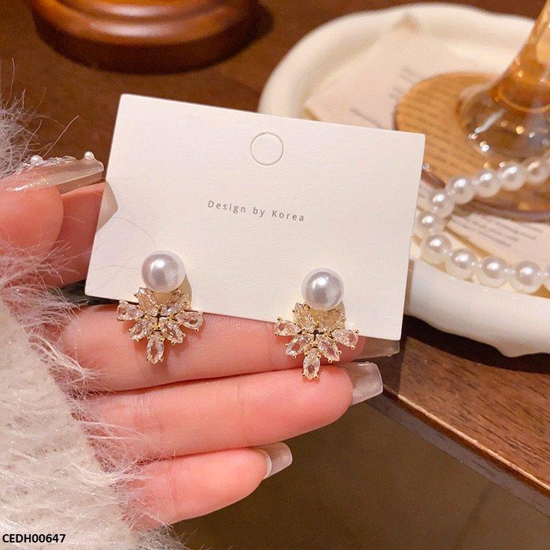 CEDH00647 HJF Marquise Flower Drop Earrings - CEDH
