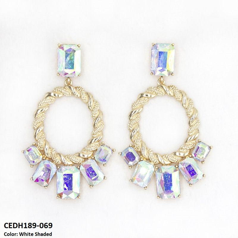 CEDH189 LYB Rectangle Tear Drop Earrings - CEDH