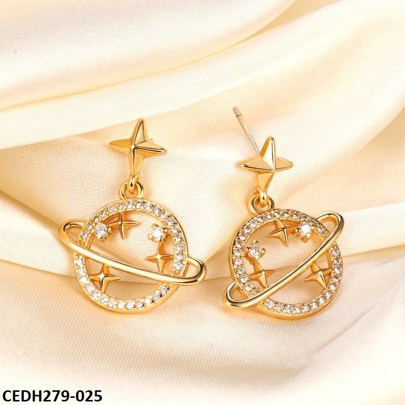 CEDH279 YYZ Star Planet Drop Earrings Pair - CEDH