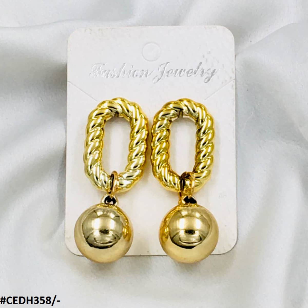 CEDH358 REP Oval Drop Earrings Pair - CEDH