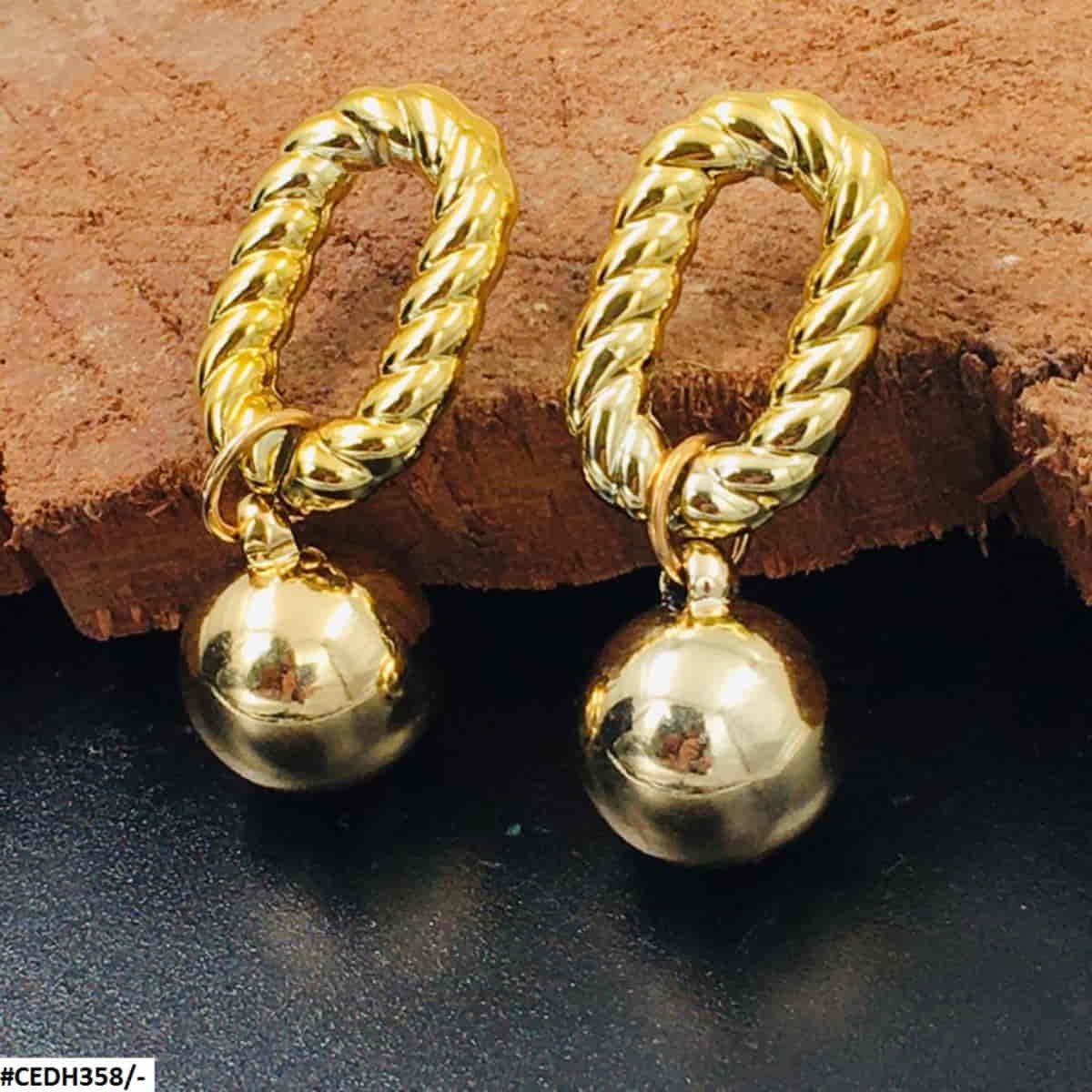 CEDH358 REP Oval Drop Earrings Pair - CEDH