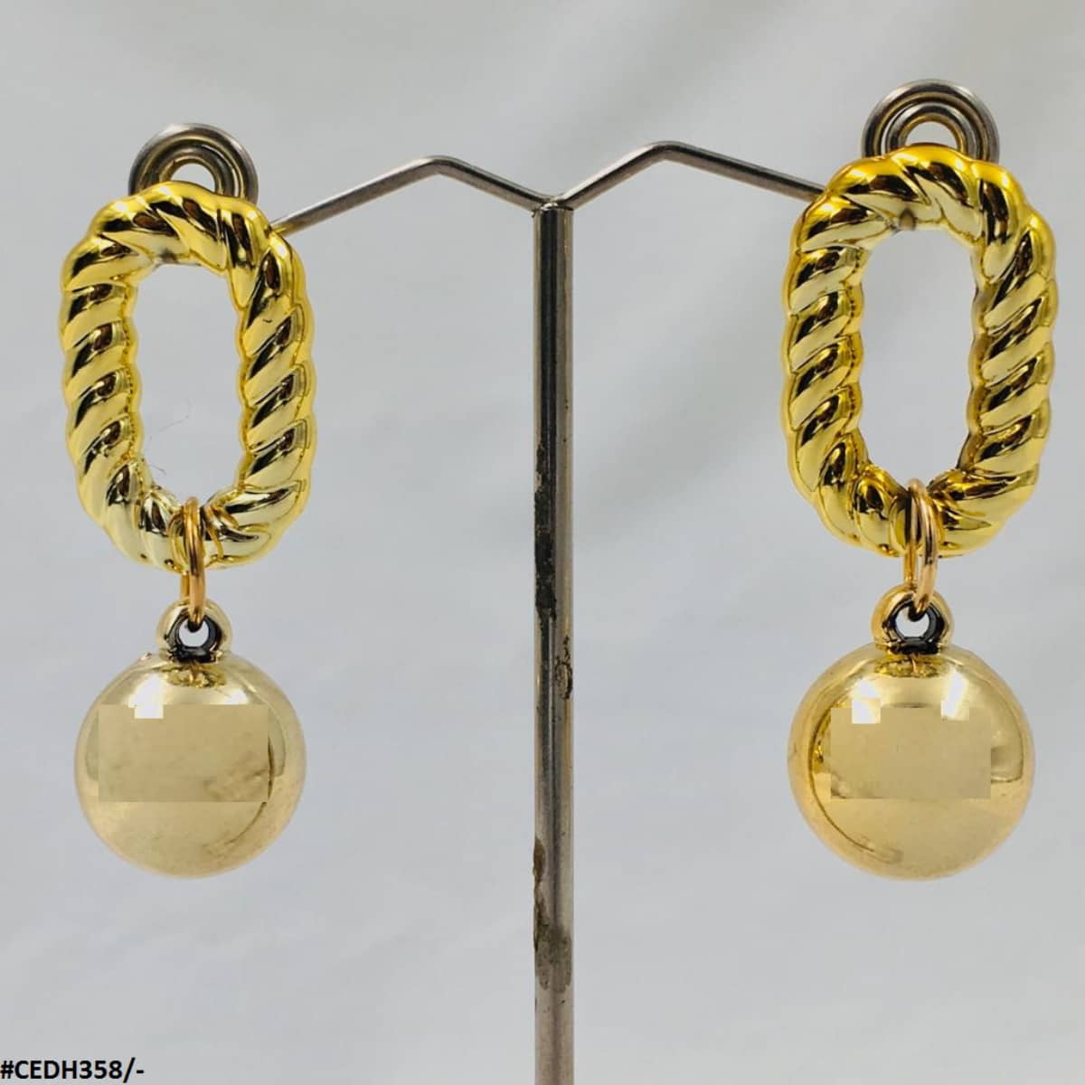 CEDH358 REP Oval Drop Earrings Pair - CEDH
