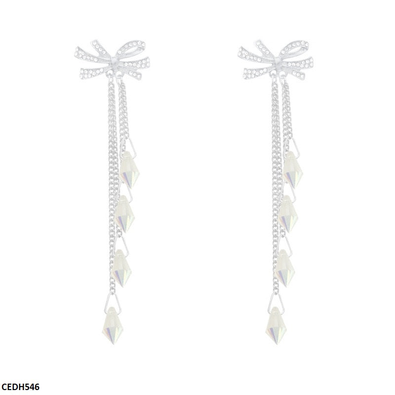 CEDH546 DDJ Bow/Tear Drop Earrings - CEDH