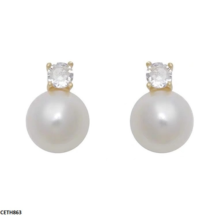 CETH863 HJF Round Pearl Tops Pair - CETH