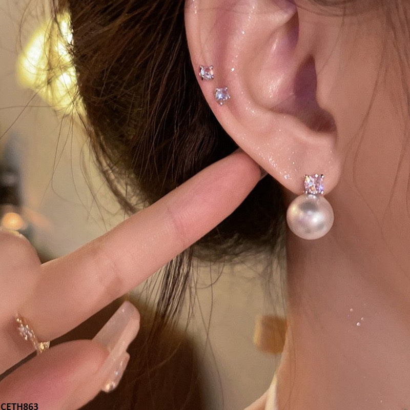 CETH863 HJF Round Pearl Tops Pair - CETH