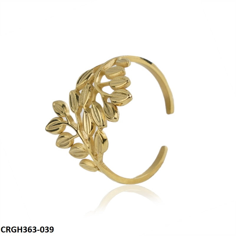 CRGH363 ANN Root's Leaf Ring Adjustable - CRGH