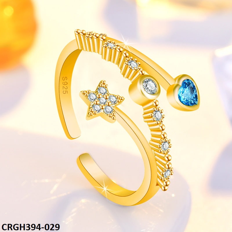 CRGH394 HNJ Star & Heart Adjustable Ring - TRGH
