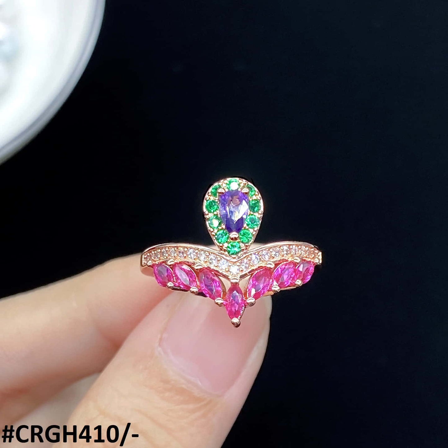 CRGH410 KRL Pear Step Ring - TRGH