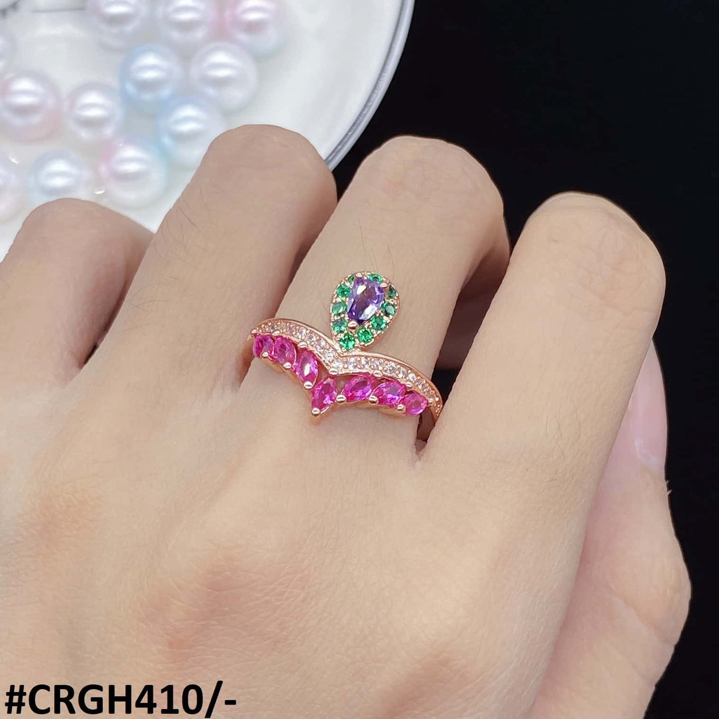 CRGH410 KRL Pear Step Ring - TRGH