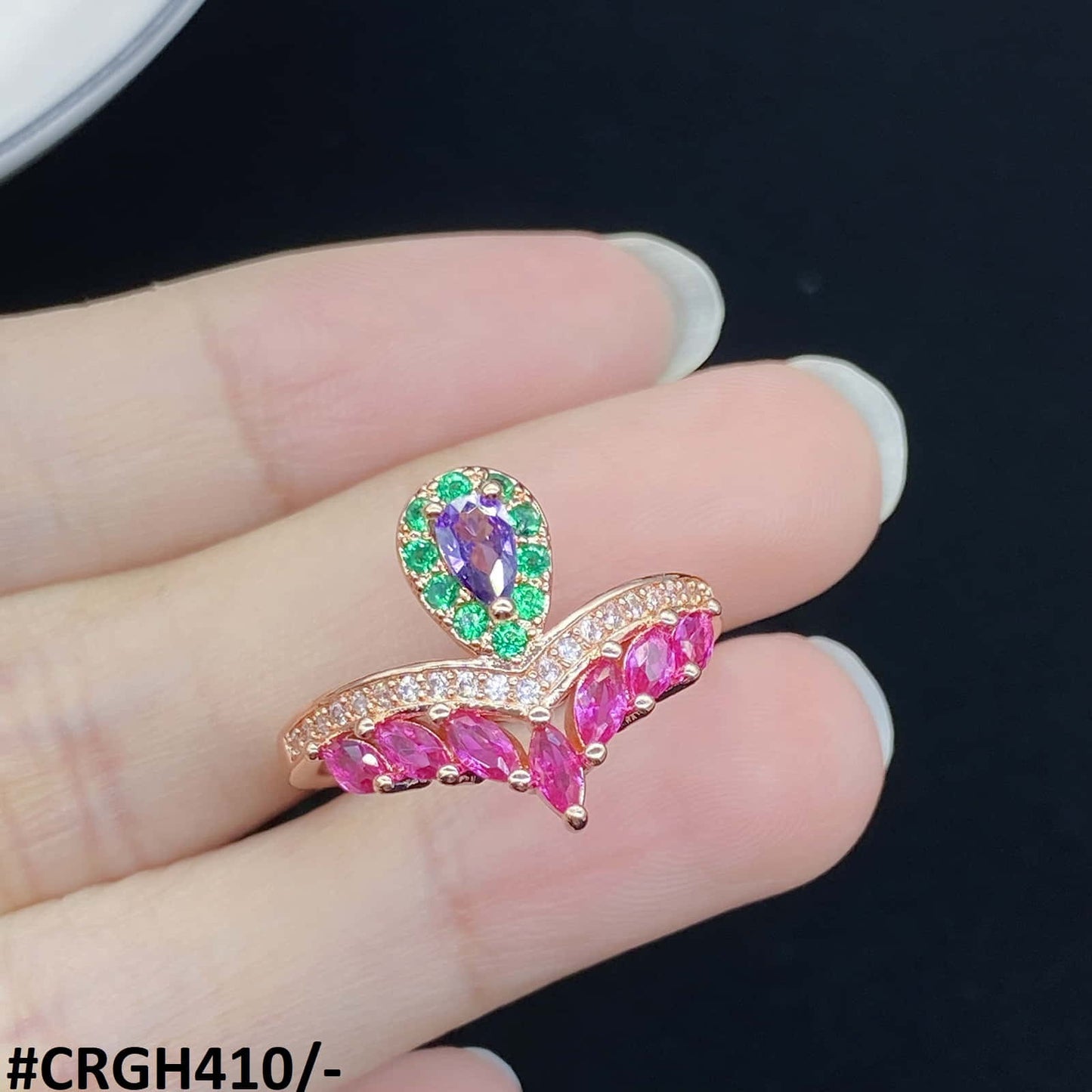 CRGH410 KRL Pear Step Ring - TRGH