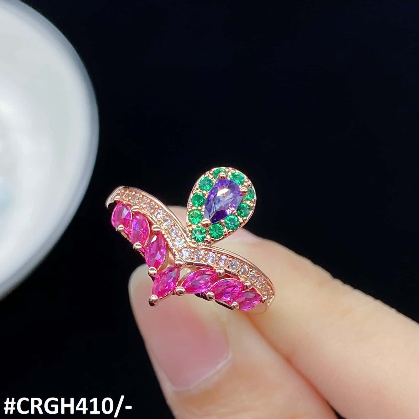 CRGH410 KRL Pear Step Ring - TRGH