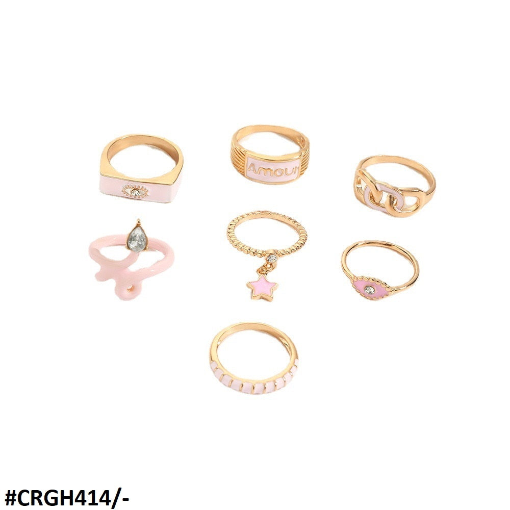 CRGH414 YPG Star/Eye 7 Midi Rings - CRGH