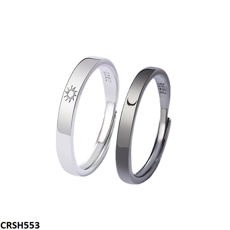 CRSH553 SGC Silver Tappered Couple Ring - CRSH