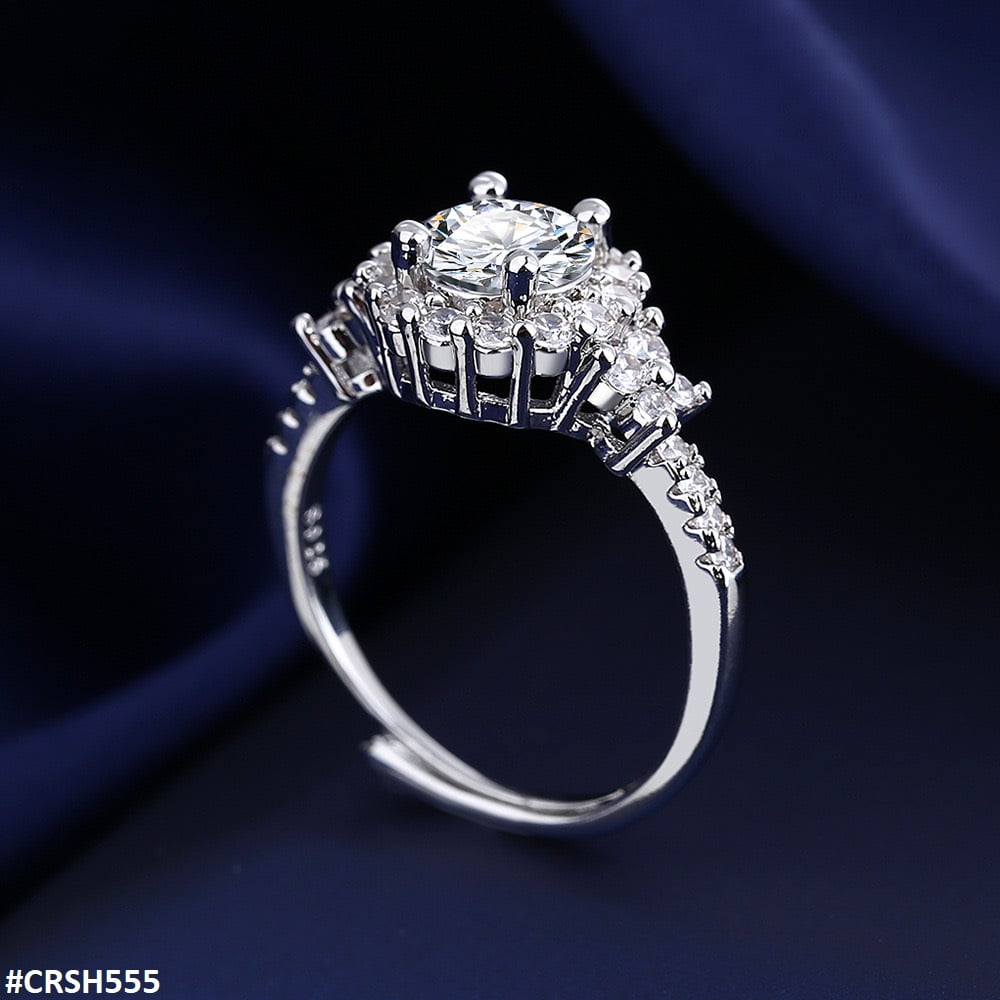 CRSH555 BLX Round Flower Ring Adjustable - TRSH