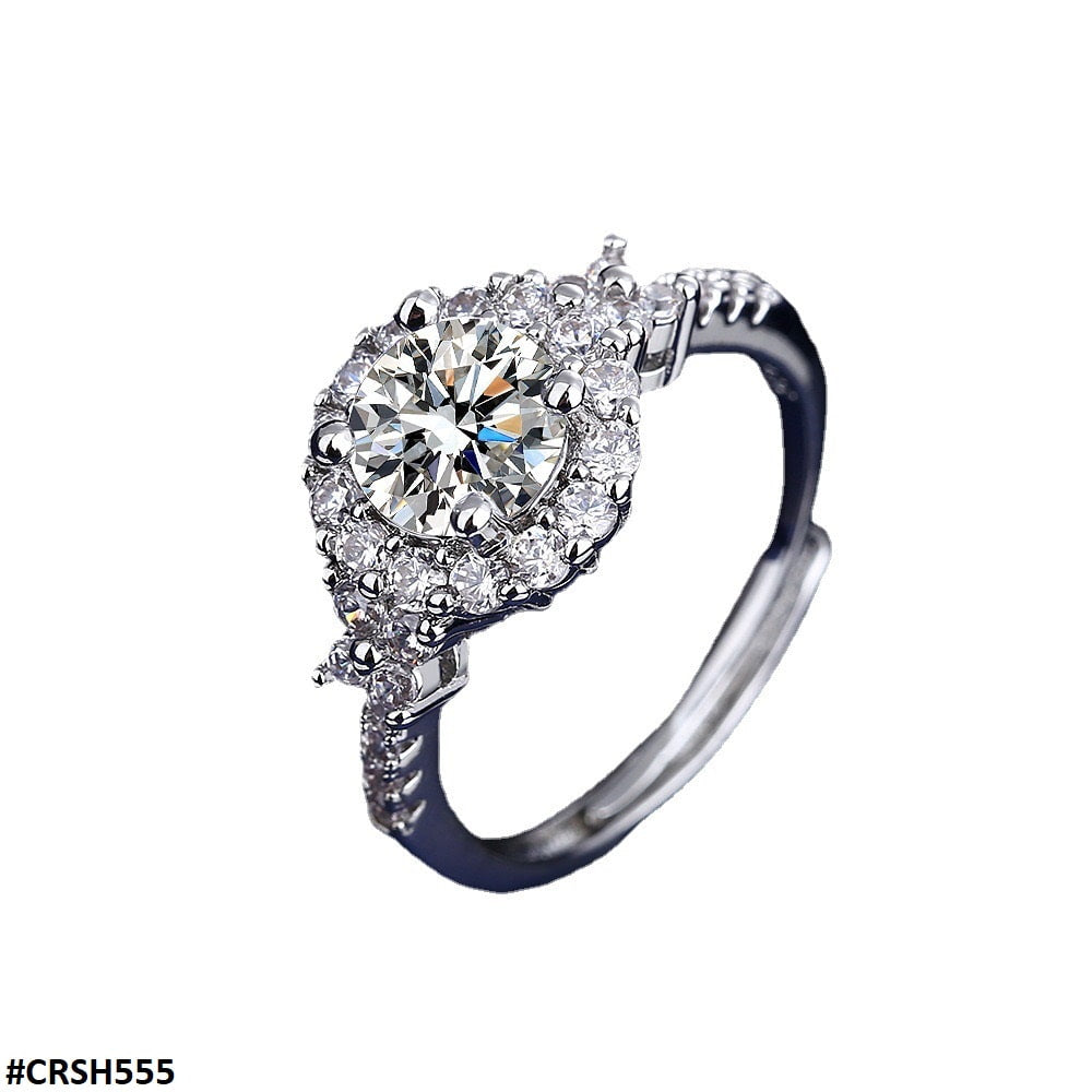 CRSH555 BLX Round Flower Ring Adjustable - TRSH