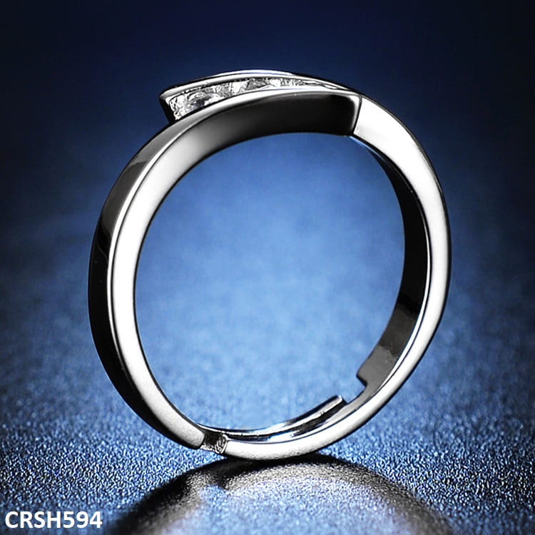 CRSH594 ZFQ Circle layered Cross Adjustable Ring - TRSH