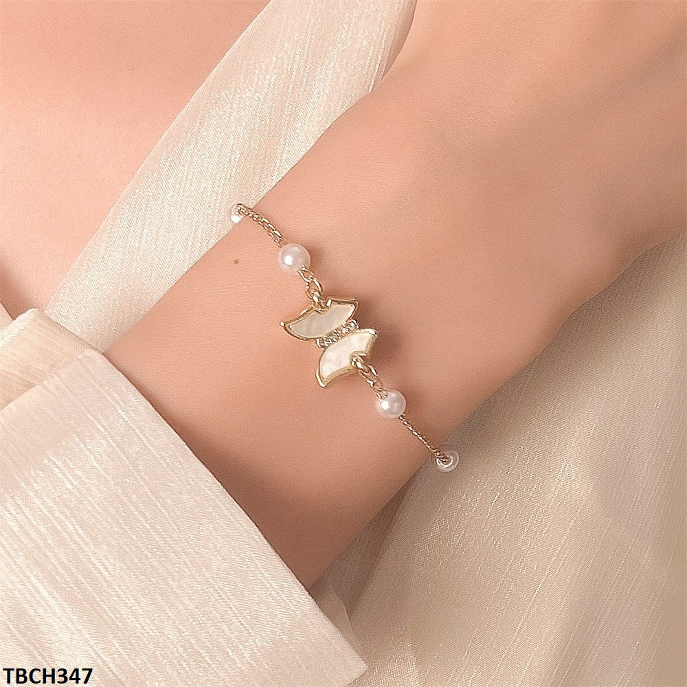 TBCH347 QWN Imp Pearl Butterfly Bracelet - TBCH