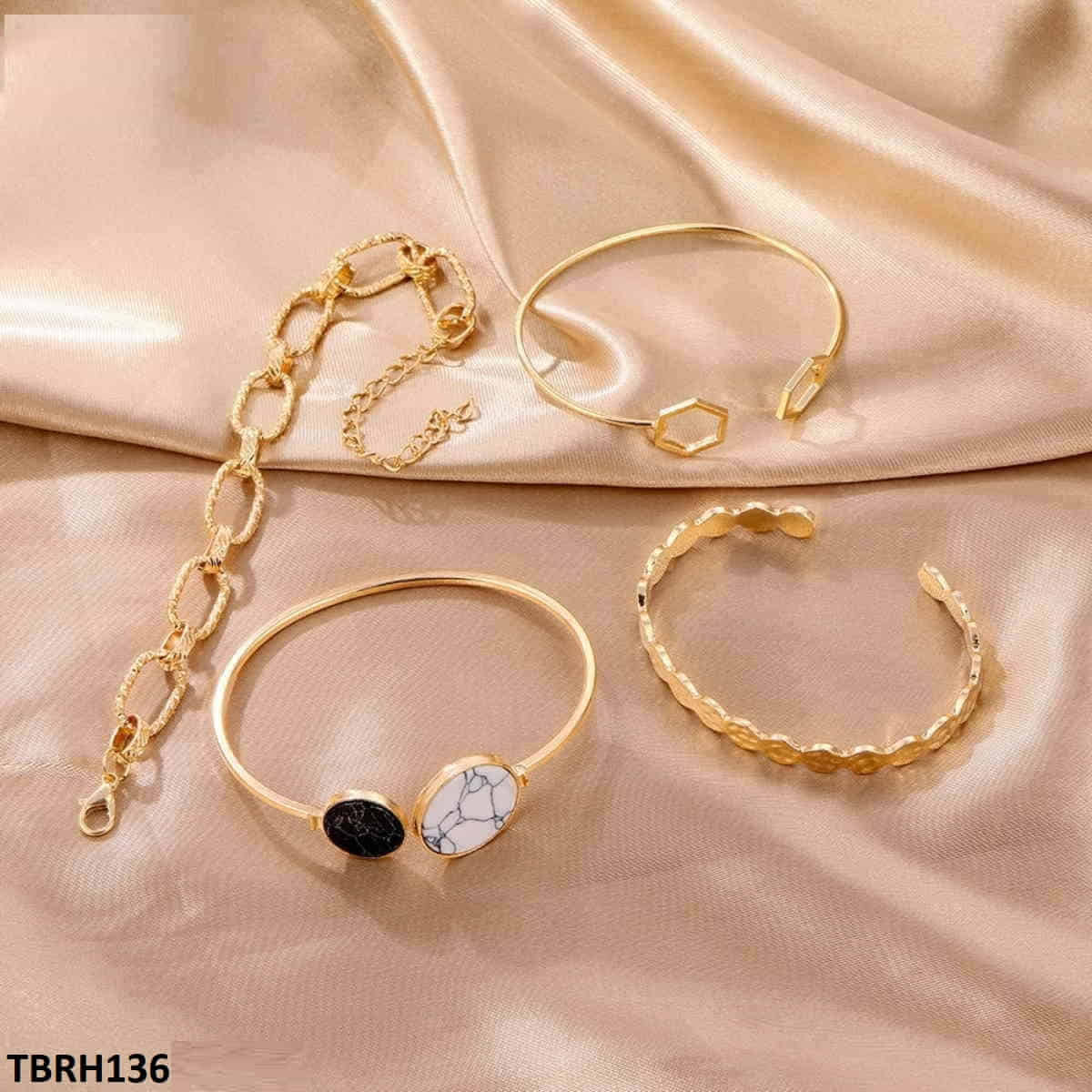 TBRH136 SGC Octagon Curb Chain Bracelet Set - CBRH