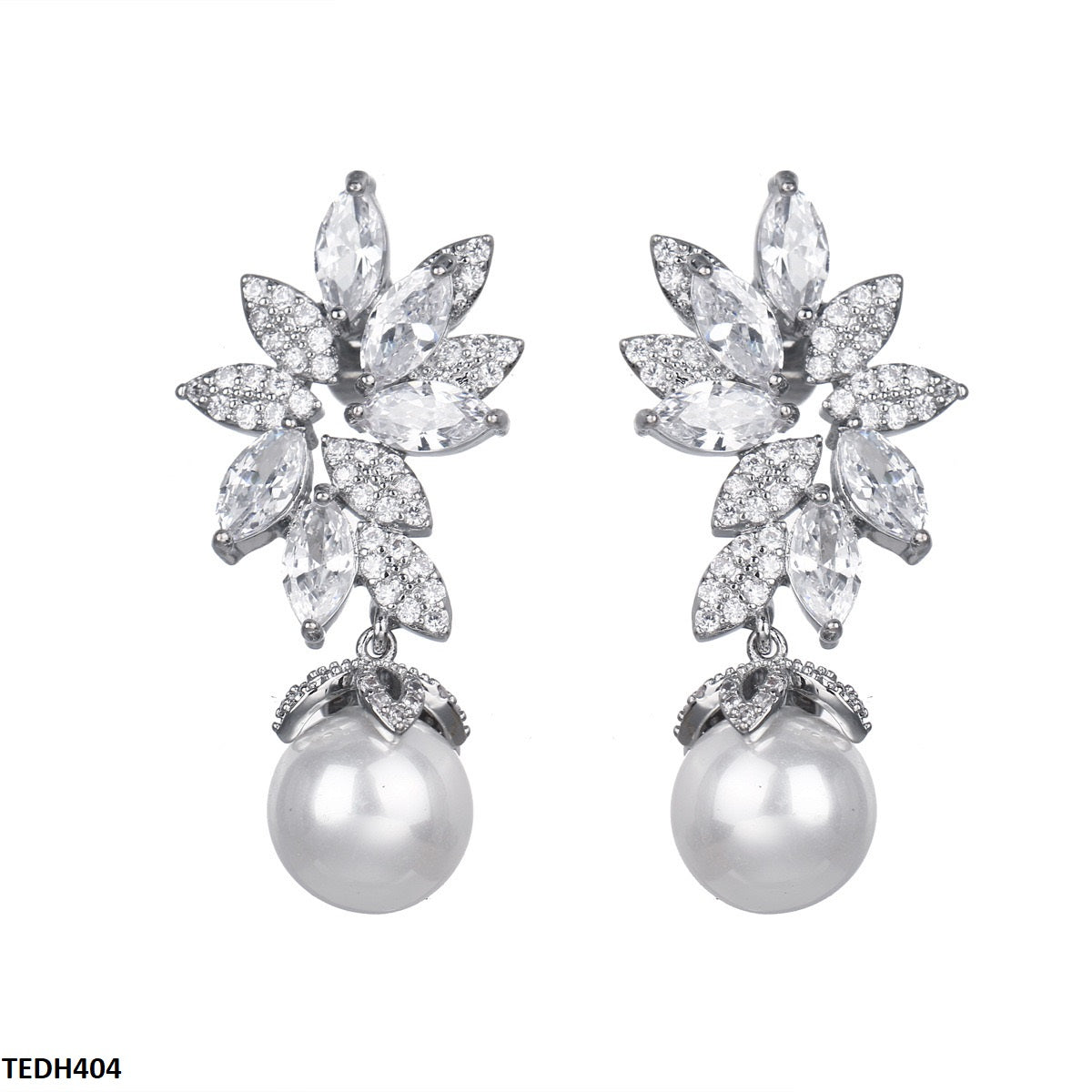 TEDH404 BYJ Tear Pearl Drop Earrings - TEDH
