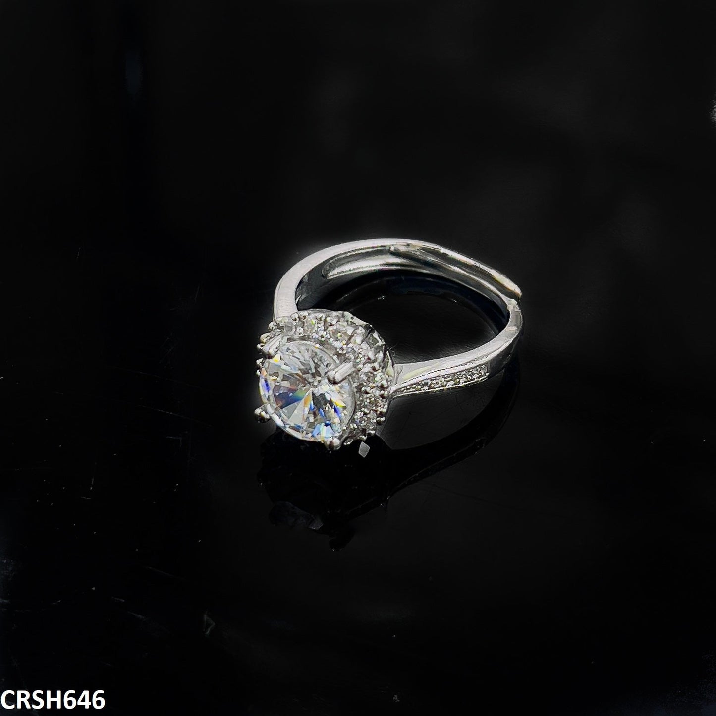 CRSH646 KRL Round Zircon Studded Ring - CRSH