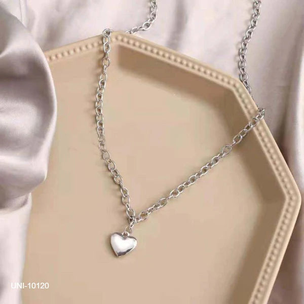 UNI-10120 - Silver Foiled Heart - Necklace