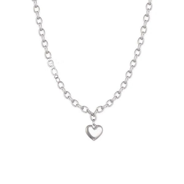 UNI-10120 - Silver Foiled Heart - Necklace