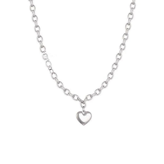 UNI-10120 - Silver Foiled Heart - Necklace