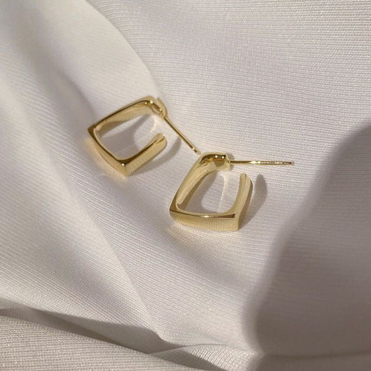 UNI-1016 - Foiled Square Gold - Earring