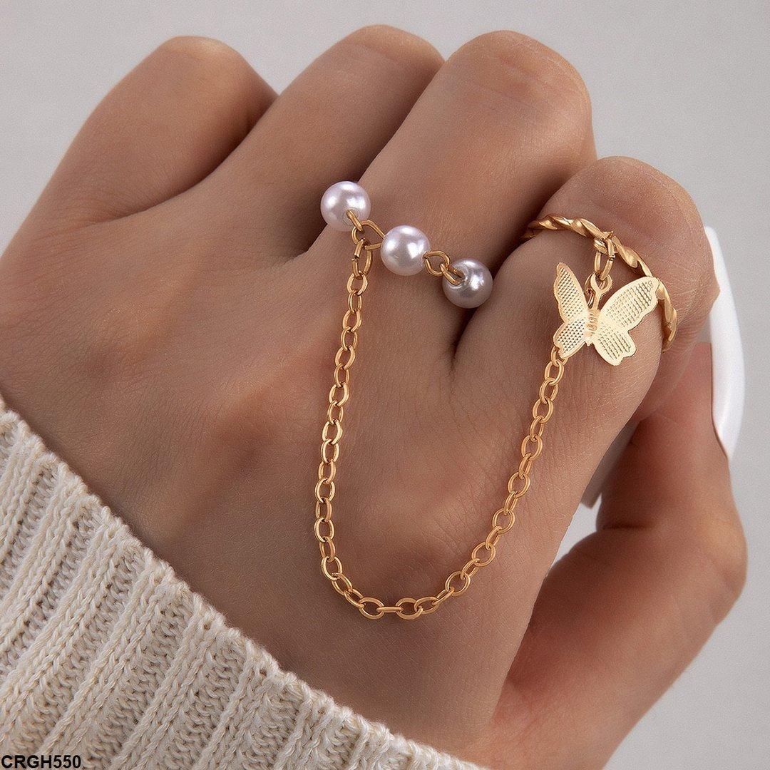 GH550 YYE Butterfly Link Ring Midi Ring