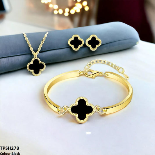 SH278 ZXS Painted Clover Pendant Set