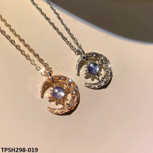 SH298 XST Moon/Aqua Curb Chain Pendant Wholesale Price