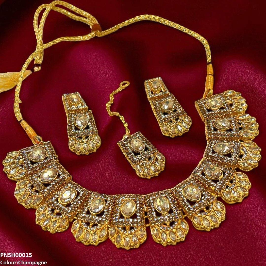 SH00015 FRN Marquise/Oval Necklace Set - PNSH