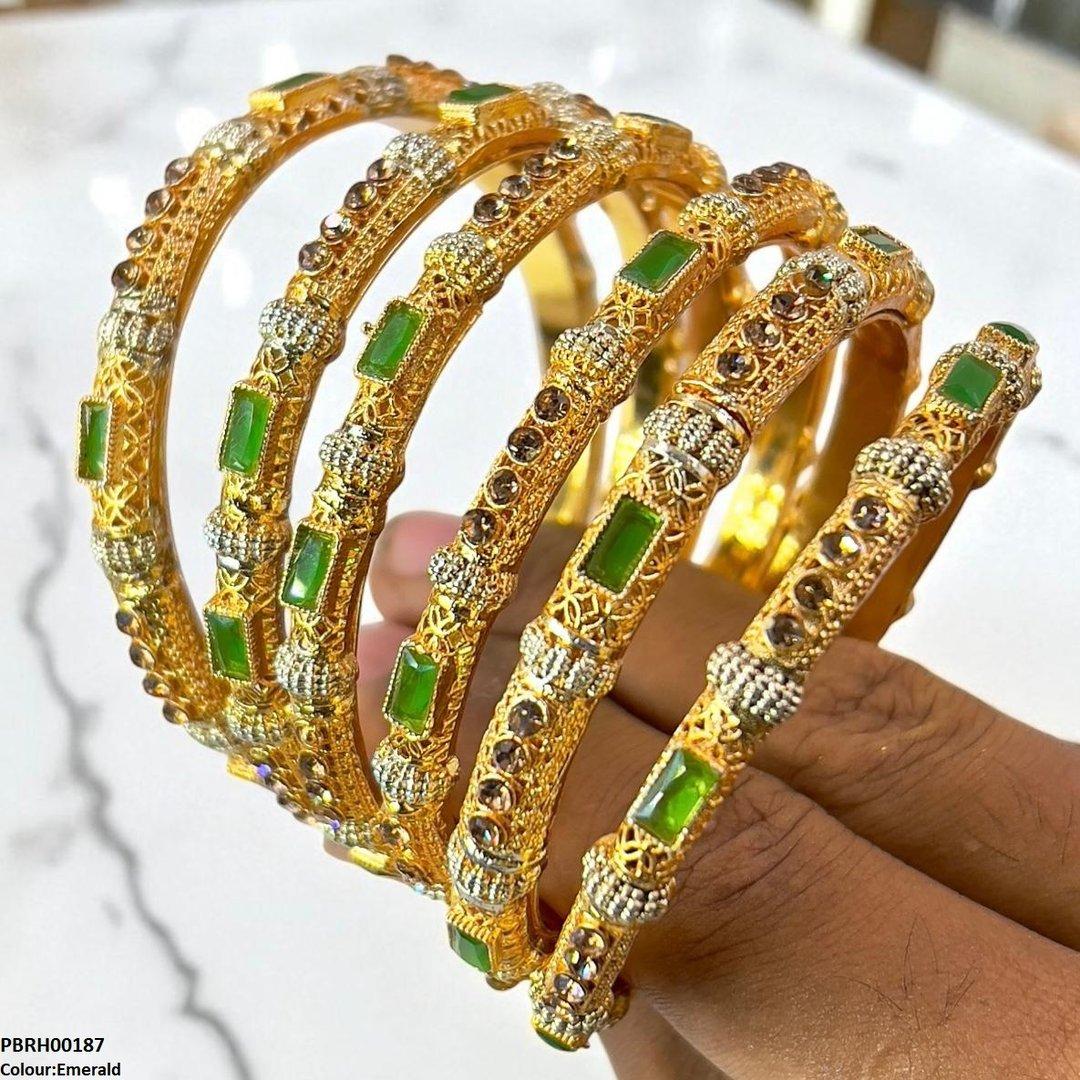 RH00187 SDQ Rectangle/Round Bangles 6 Pcs Set - PBRH