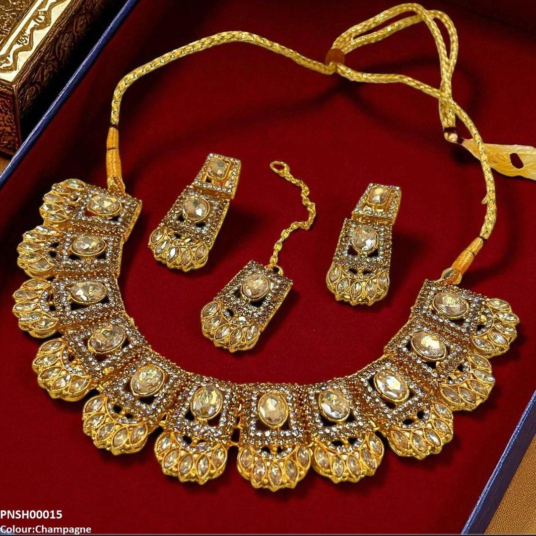 SH00015 FRN Marquise/Oval Necklace Set - PNSH