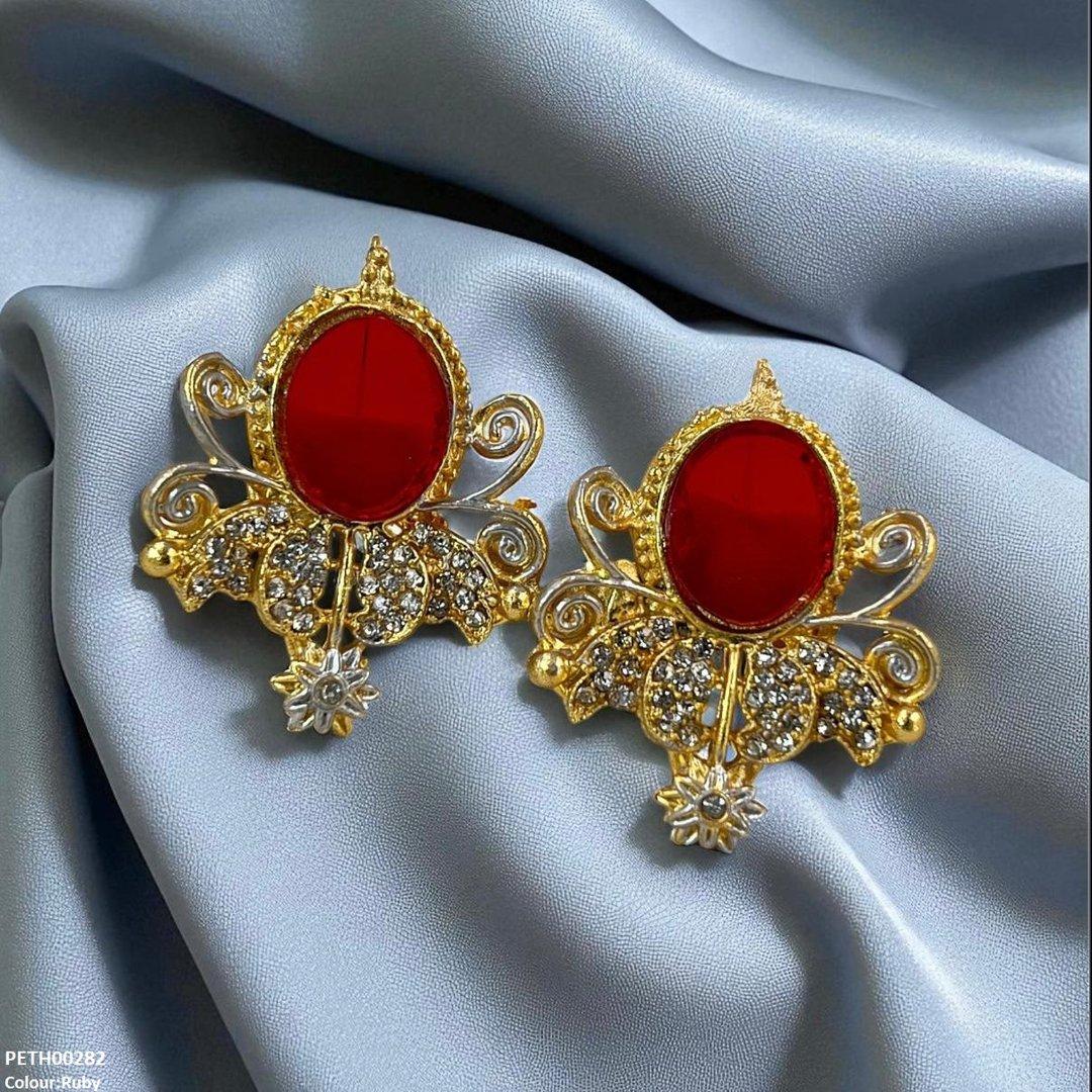TH00282 FRN Oval Flower Tops Pair - PETH