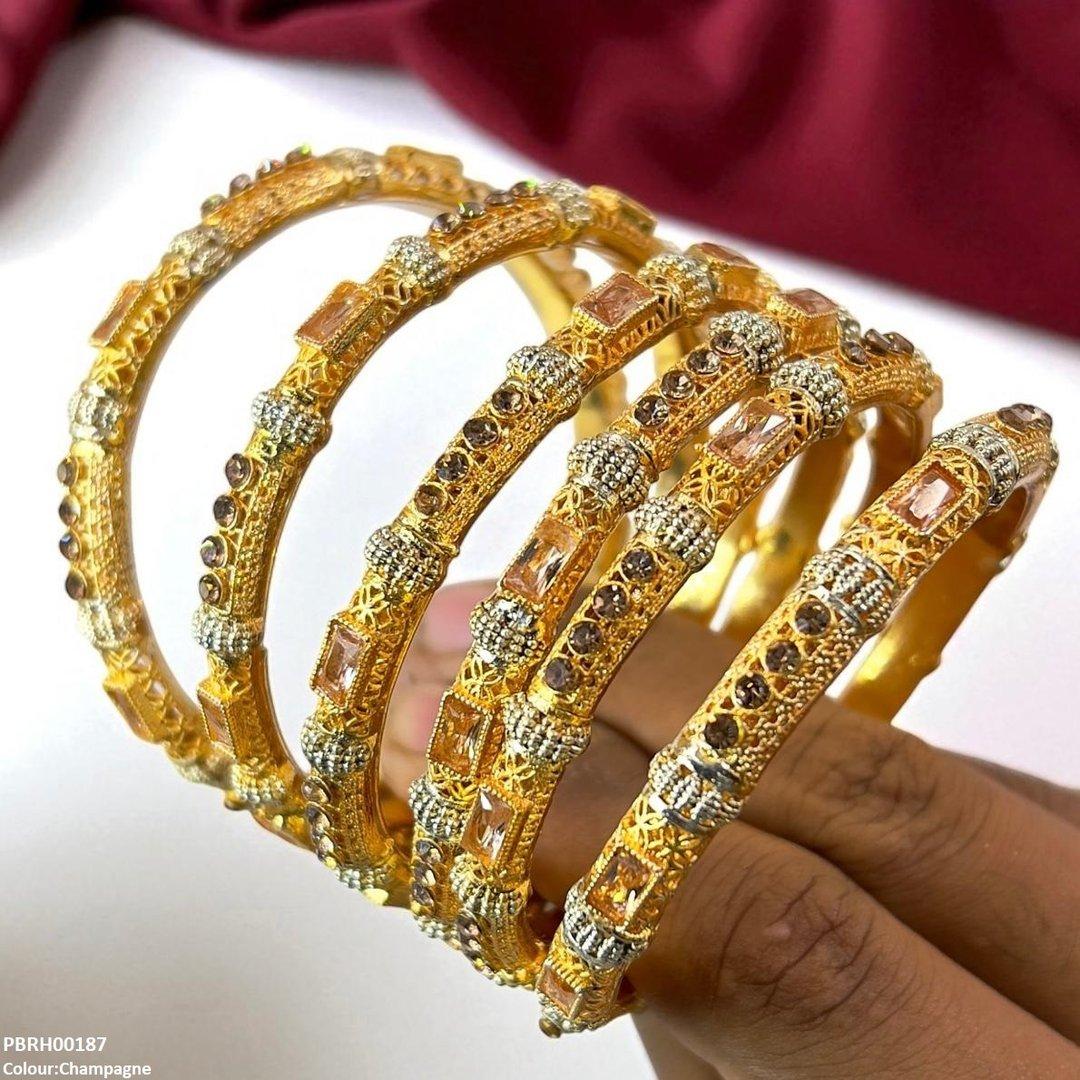 RH00187 SDQ Rectangle/Round Bangles 6 Pcs Set - PBRH