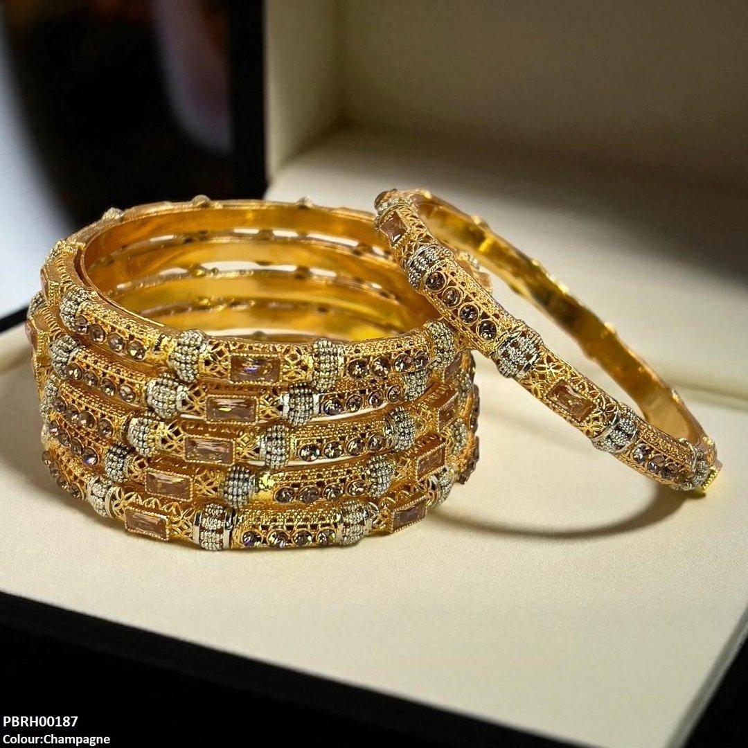 RH00187 SDQ Rectangle/Round Bangles 6 Pcs Set - PBRH