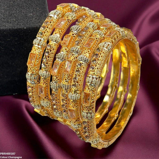 RH00187 SDQ Rectangle/Round Bangles 6 Pcs Set - PBRH
