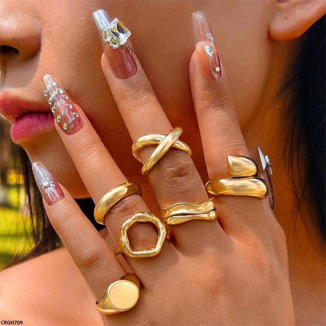 GH709-YYE CRGH709 YYE 6 Midi Rings