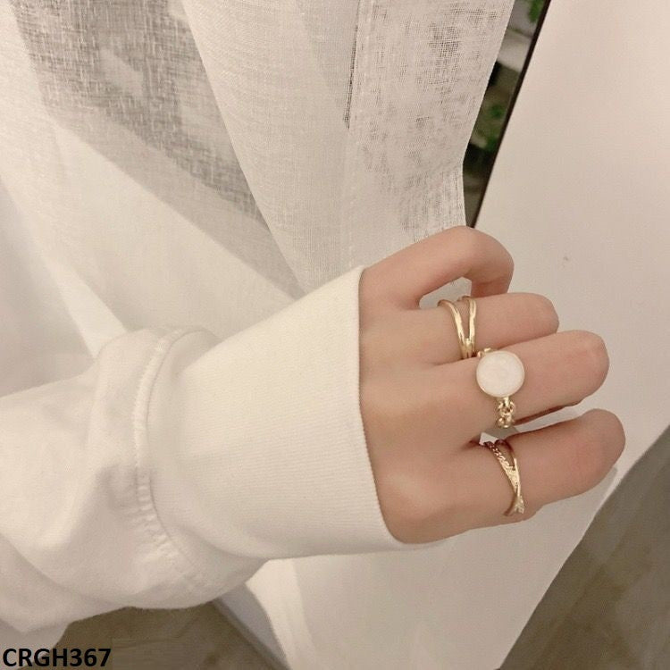 GH367 LSH 3 Painted Cuts Rings Adjustable