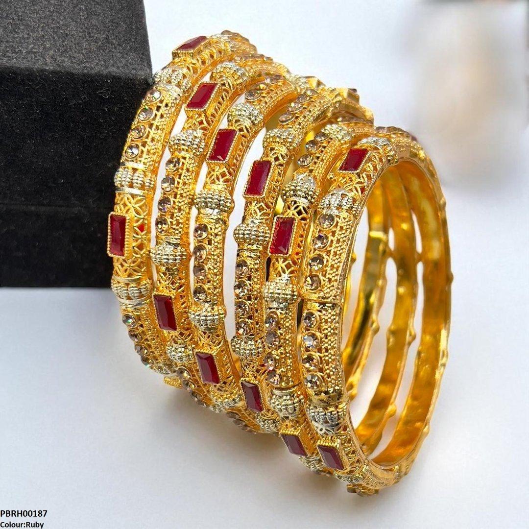 RH00187 SDQ Rectangle/Round Bangles 6 Pcs Set - PBRH