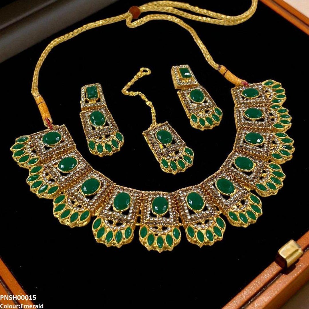 SH00015 FRN Marquise/Oval Necklace Set - PNSH