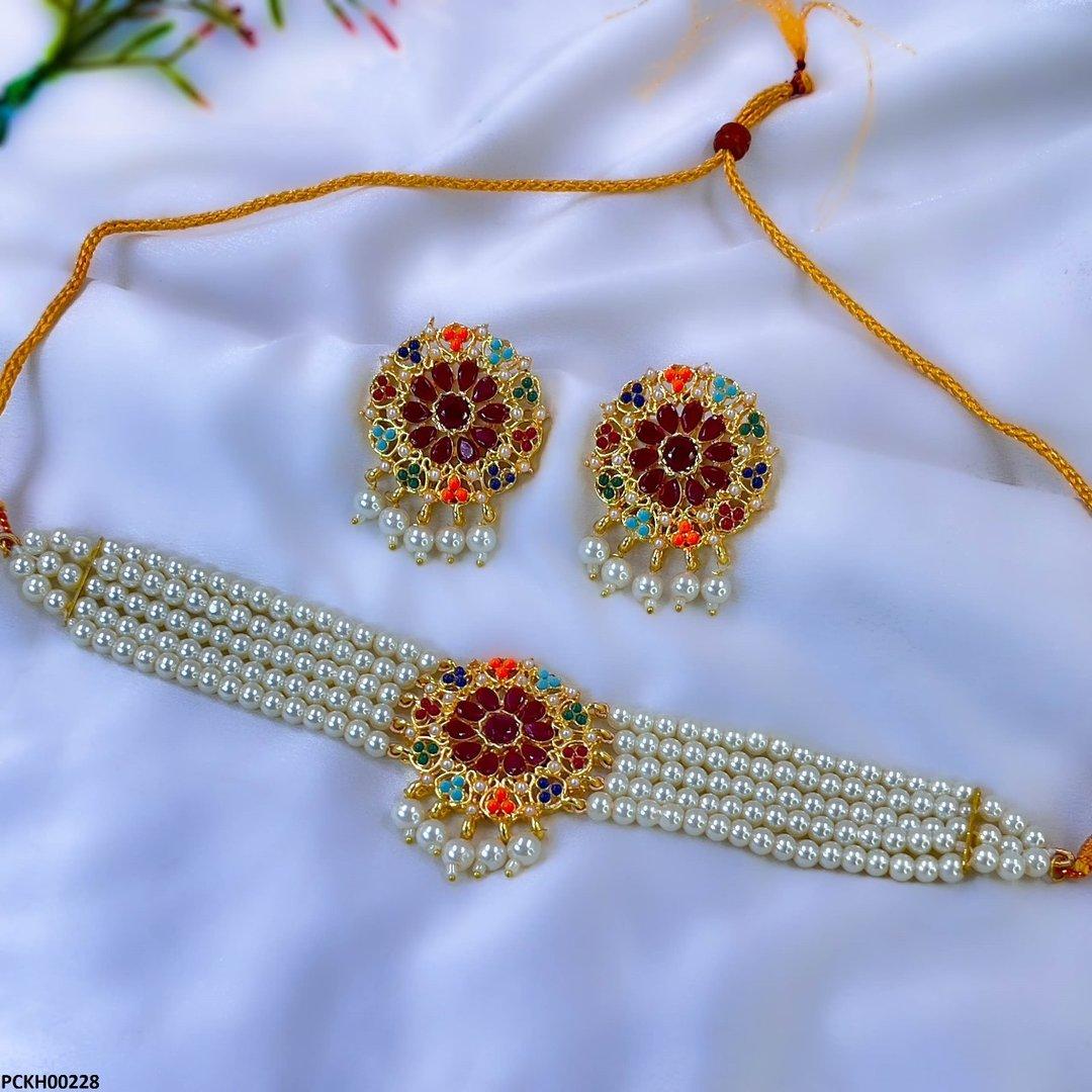 KH00228 MZM Multi Pearl Chokar Set - PCKH