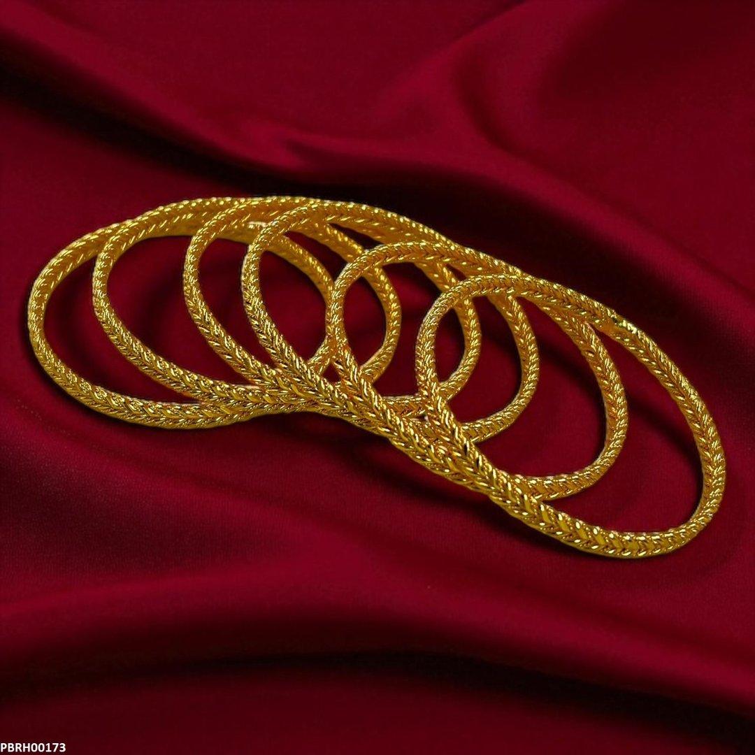 RH00173 FRN Double Rope Twist Bangles 6 Pcs Set - PBRH