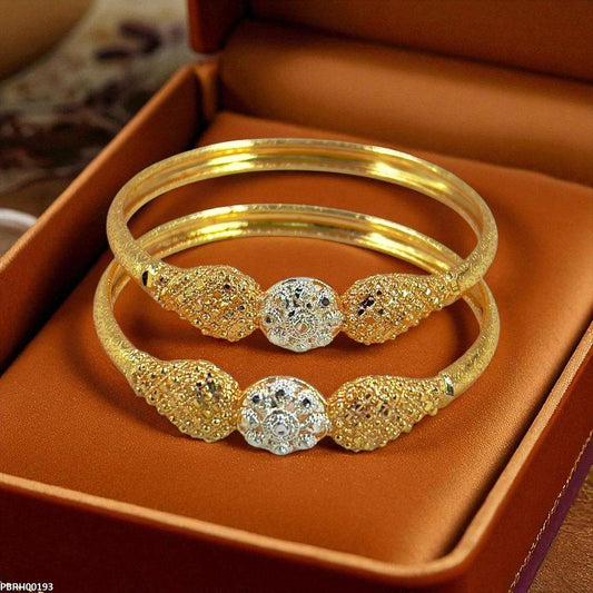 RH00193 MZM Round Flower Bangles 2 Pcs Set - PBRH