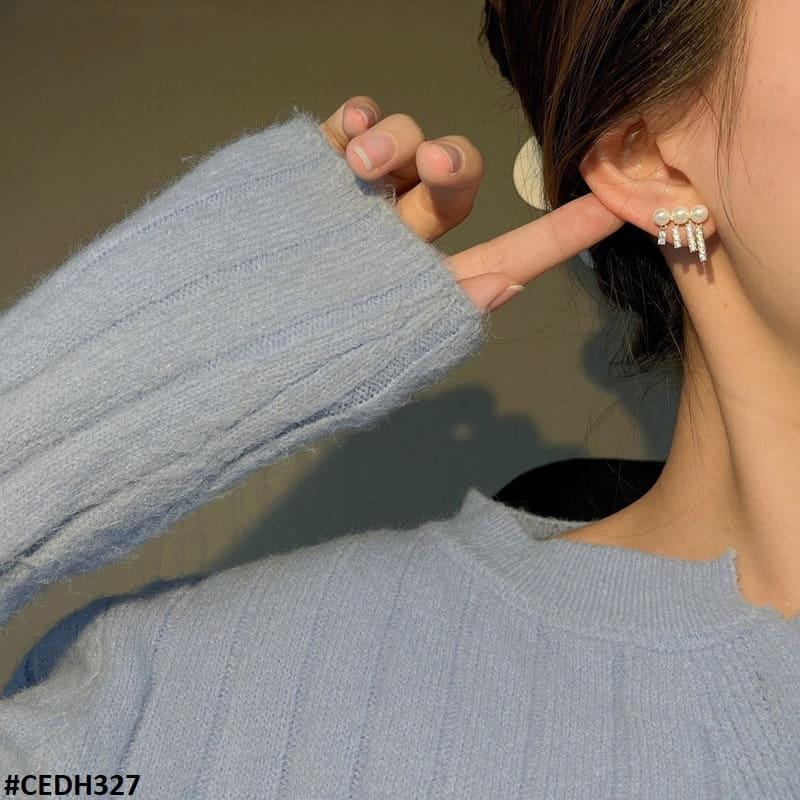 DH327 SDQ Pearl Ear Drops Earrings Pair