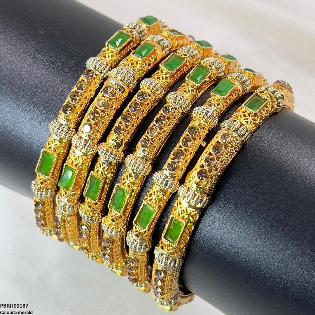 RH00187 SDQ Rectangle/Round Bangles 6 Pcs Set - PBRH