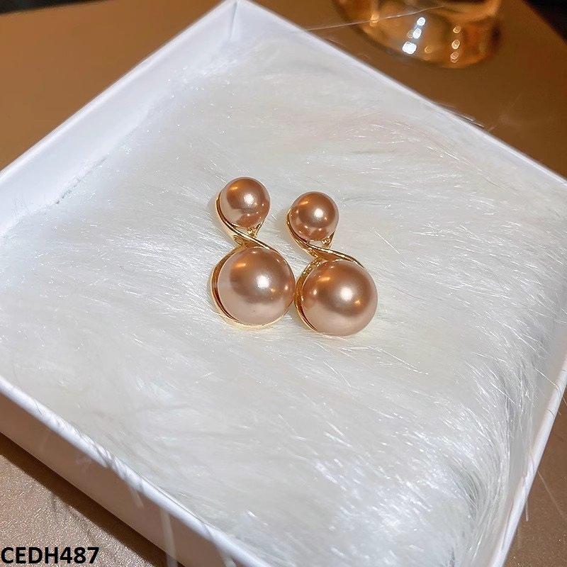DH487 YYZ Round Pearl Drop Earrings
